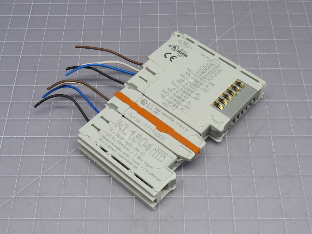 USED LOT OF 18 BECKHOFF KL1804 DIGITAL INPUT BUS TERMINAL MODULE, 4-CHANNEL 24VDC FOR SALE