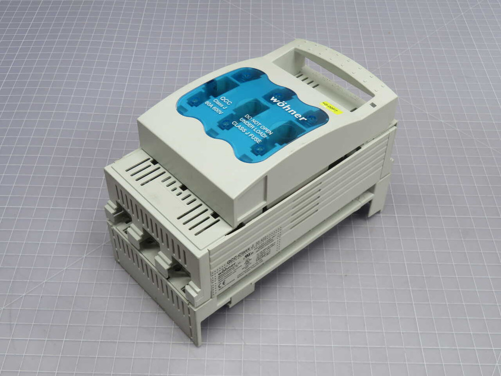 USED WOHNER 33422 QCC-CLASS J BUSBAR-MOUNTED FUSE HOLDER, CLASS J, 60A, 600V FOR SALE