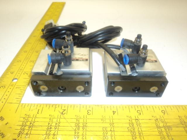 LOT OF 2 SMC MGQL16-10 COMPACT GUIDED CYLINDERS 1.0 MPA 10.2 KGF/CM 145 PSI T17906