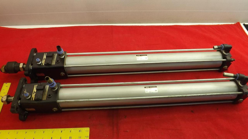 LOT OF 2 SMC CLAFN50-500N-E CYLINDERS T21177