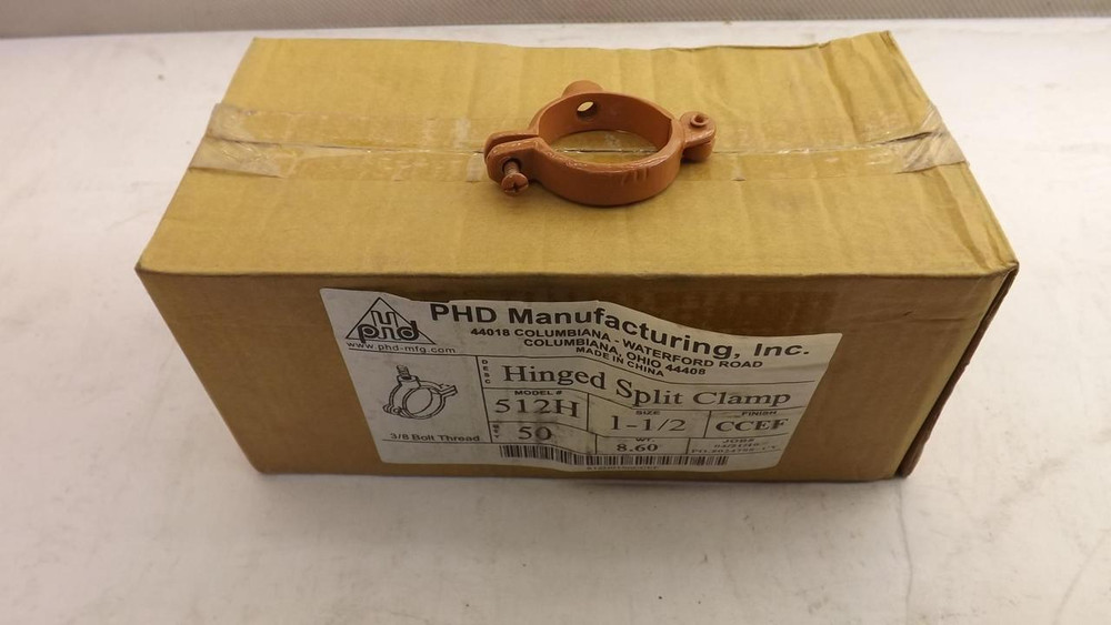 LOT OF (50) PHD MANUFACTURING 512H COPPER SPLIT RING HANGER CLAMP SIZE 1-1/2'' T22242