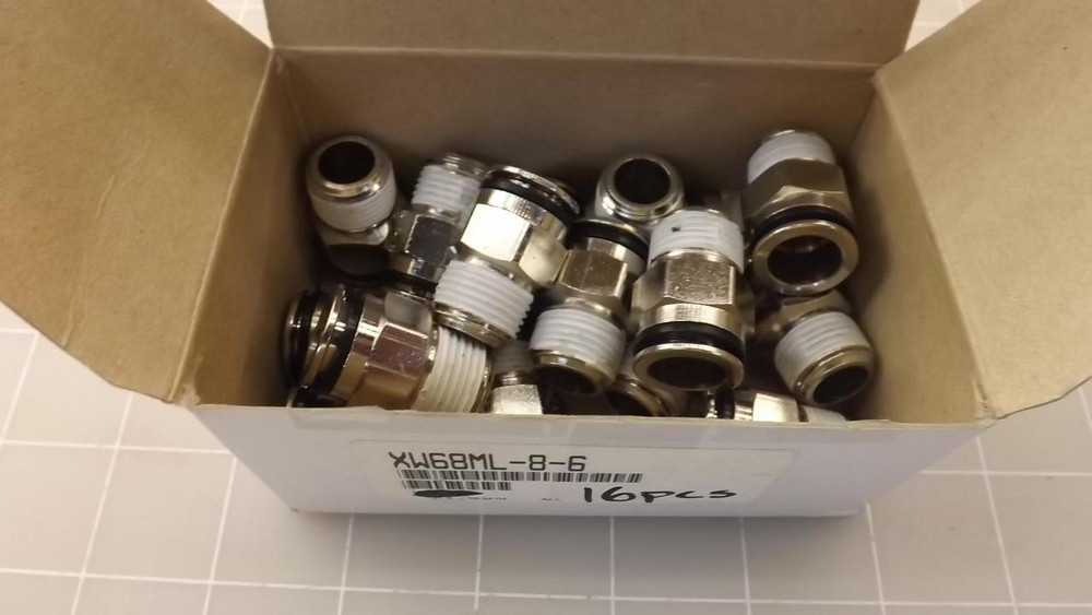 LOT OF 16 PARKER XW68ML-8-6 FLUID CONNECTORS T23061