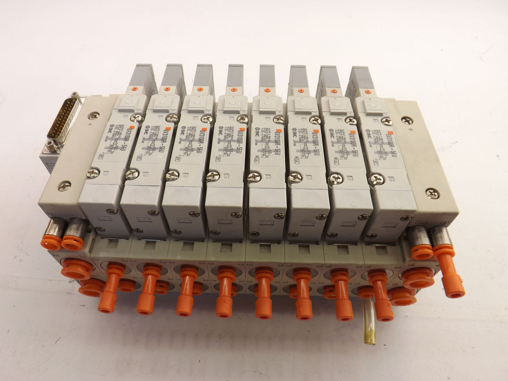 LOT OF 8 SMC SV3100R-5FU SS5V3-10FD1-08UR-N7-KIT VALVES T40034