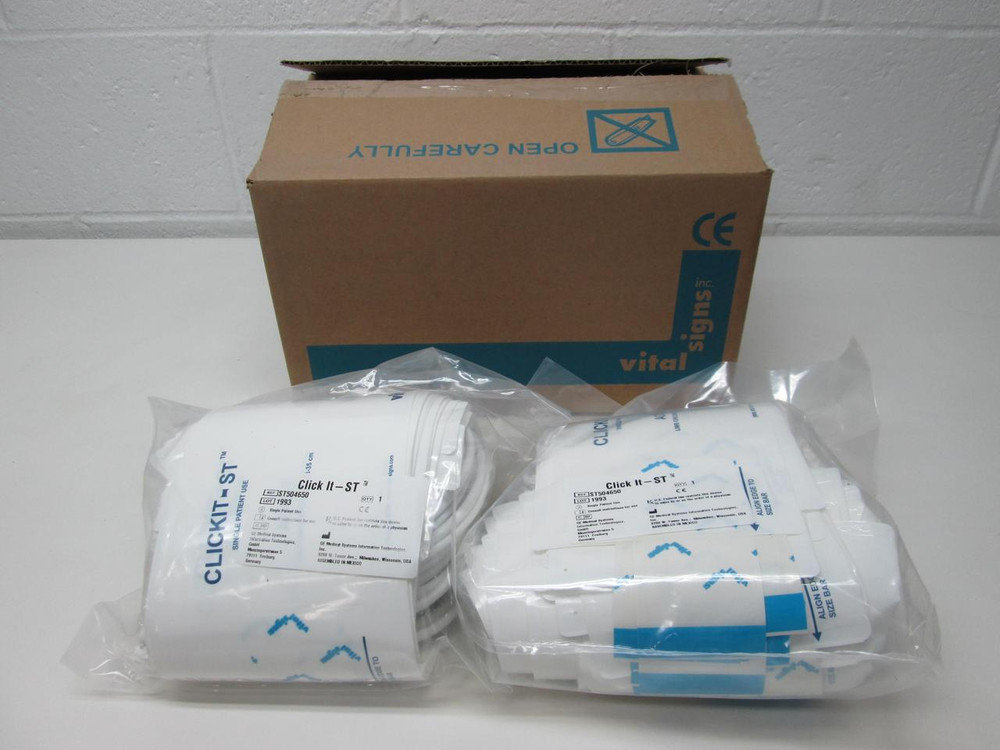 CASE OF 50 GE VITAL SIGNS ST504650 CLICKIT-ST ADULT LONG PRESSURE CUFFS 33-45CM T41458