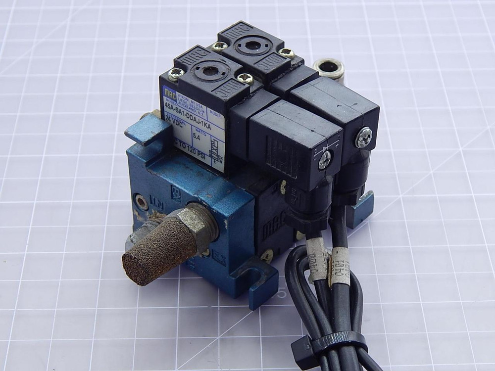 Lot of 2 MAC 45A-SA1-DDAJ-1KA Solenoid Valves w/ Manifold T94137 For Sale
