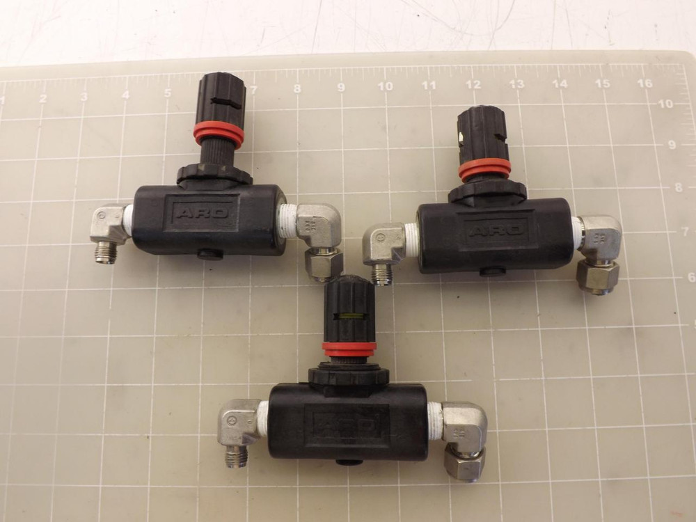LOT OF 3 ARO F03 FLOW CONTROL VALVES T47330