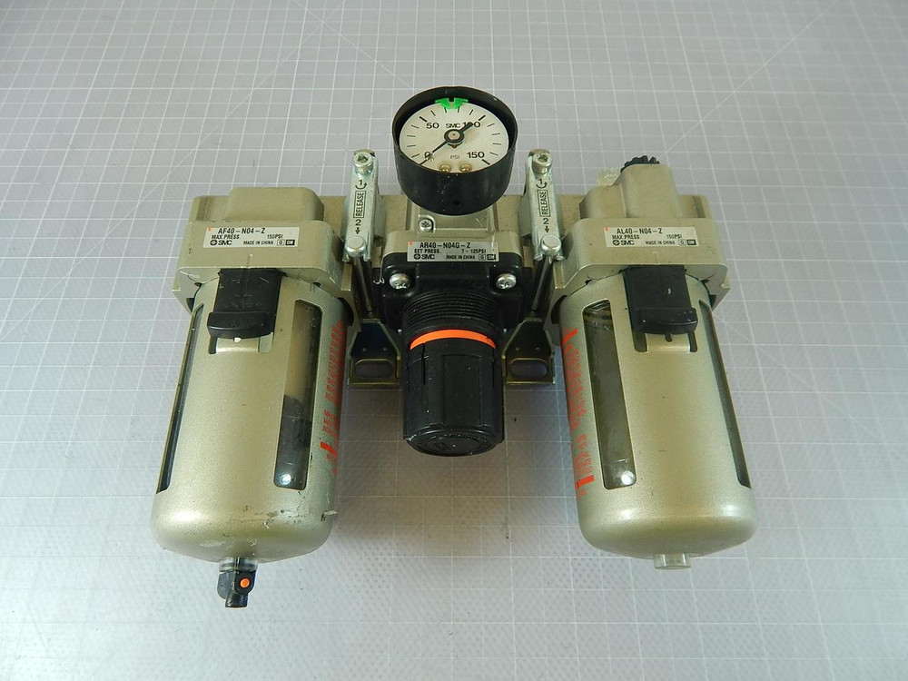 SMC AR40-N04G-Z, AF40-N04-Z, AL40-N04-Z Pneumatic Filter Regulator Assembly T100528 For Sale