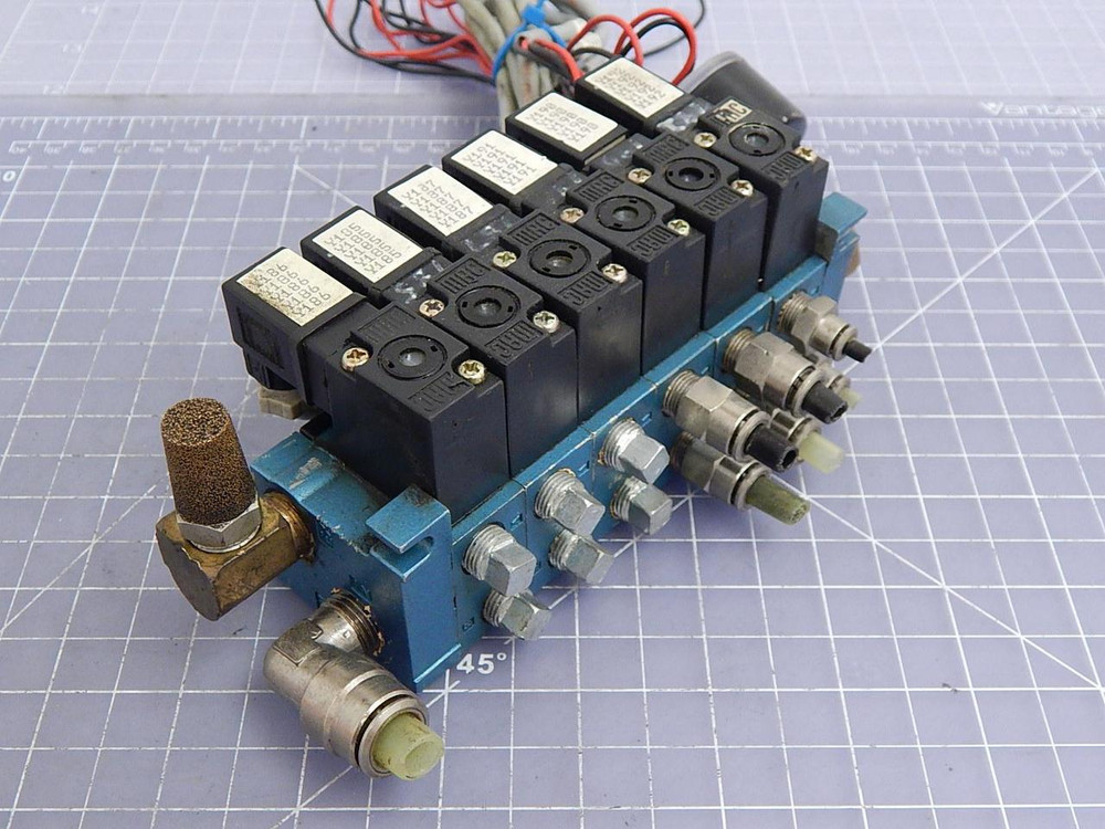 Lot of 6 MAC  45A-SA2-DAAJ-1K1A Solenoid Valves w/ Manifold  For Sale