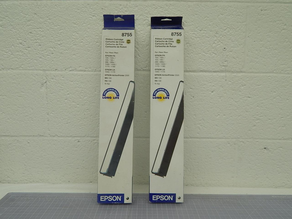 Lot of 2 Epson 8755 Ribbon Cartridge T101818 For Sale
