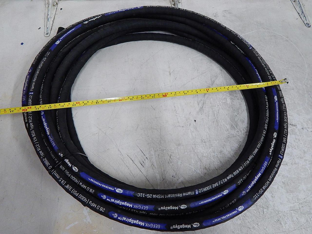Gates 6EFG4K, ISO 3862 R12, EN 856 R12, SAE 100R12, 2G-11C 3/8 In 4000 Psi MegaSpiral Flame Resistant Hydraulic Hose 30 Ft T103577 For Sale