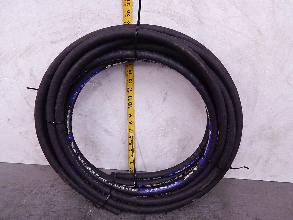 Gates 6EFG4K, ISO 3862 R12, EN 856 R12, SAE 100R12, 2G-11C 3/8 In 4000 PSI Megaspiral Flame Resistant Hydraulic Hose 20 Ft T104149 For Sale