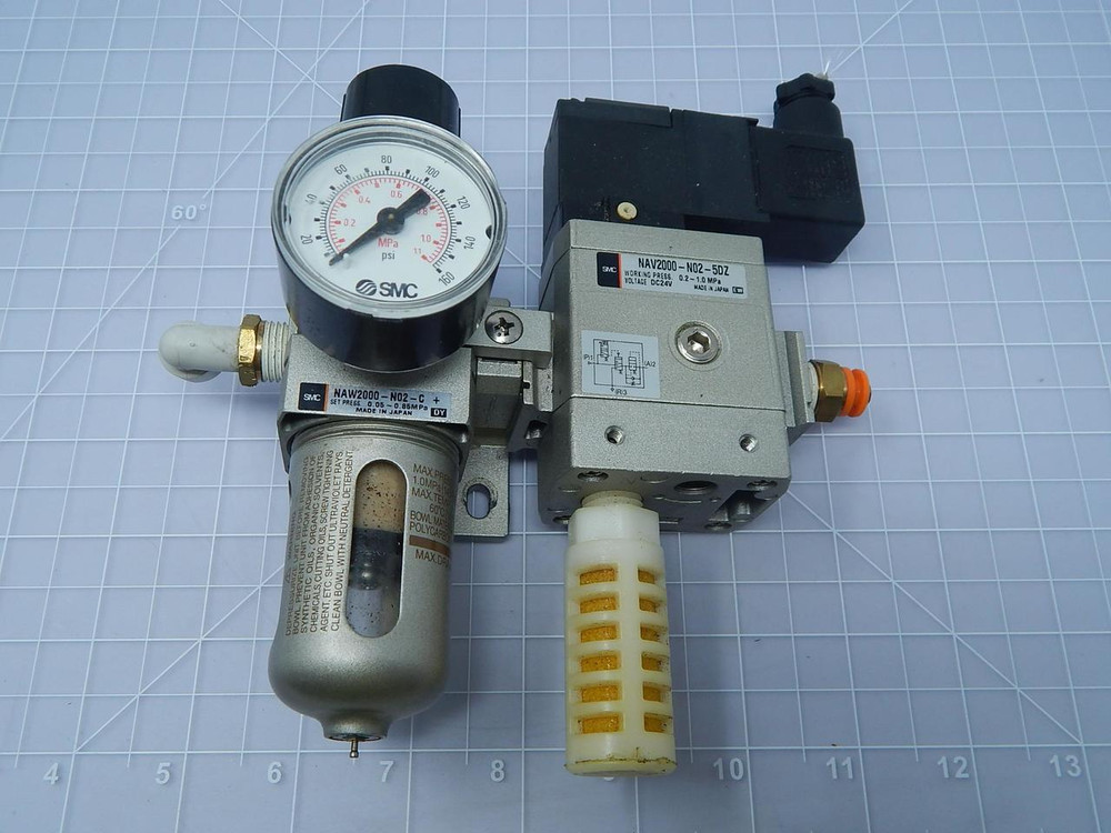 SMC NAV2000-N02-5DZ, NAW2000-N02-C Valve Soft Start w/ Pneumatic Filter T106471 For Sale