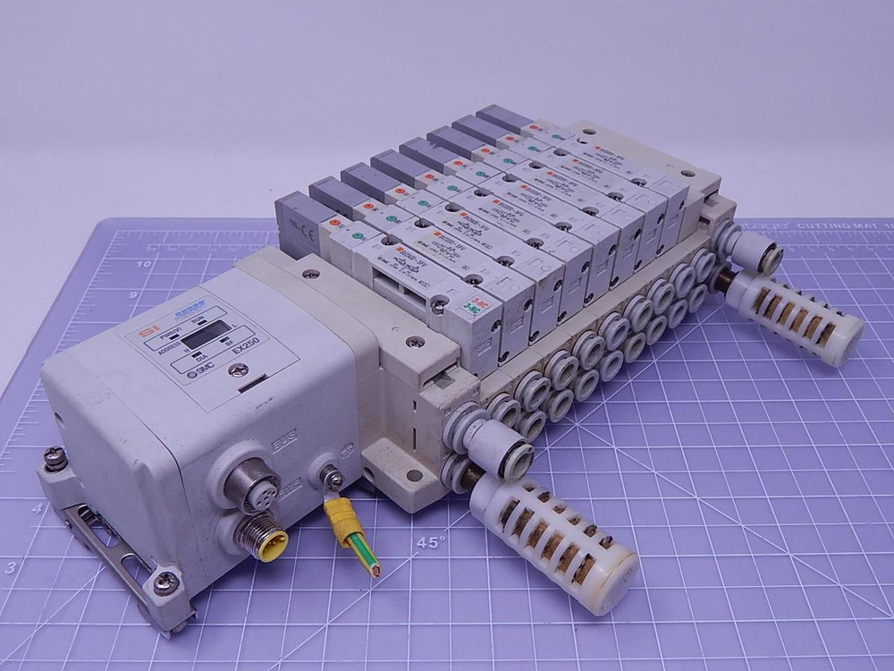 SMC SV2200-5FU Solenoid Valves w/ EX250 SI Unit T114385 For Sale