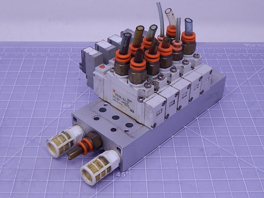 SMC SY5120-3LZ-01 Solenoid Valves w/ Manifold T116852 For Sale