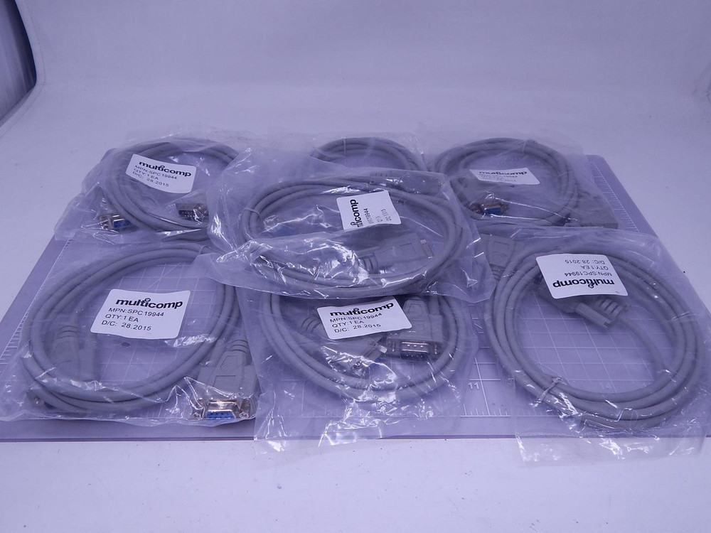 Lot of 7 multicomp SPC19944 spc19944 Computer Cable Serial Db9 Male-female 6ft T126054 For Sale