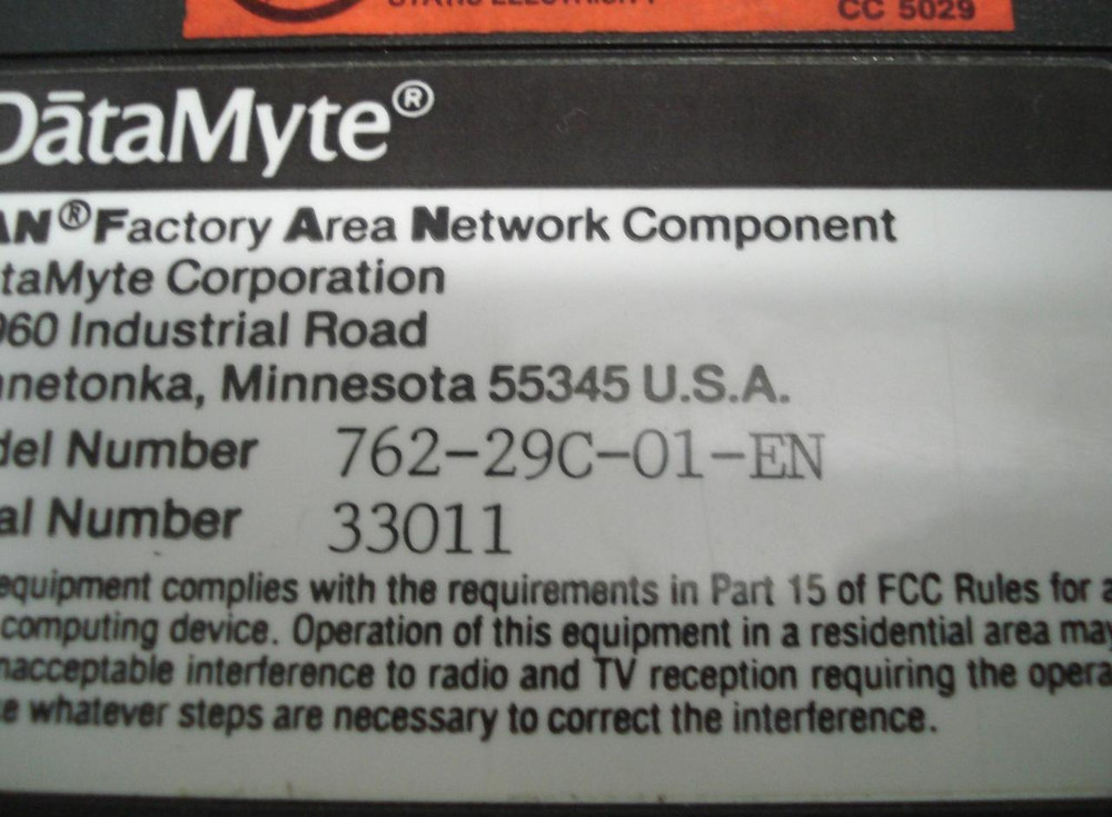 2 DATAMYTE 762-29C-01-EN DATA ACQUISITION TERMINAL FAC T7691