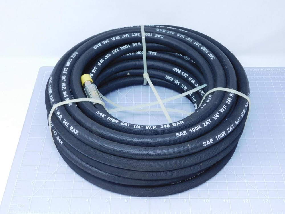 SAE 100R 2AT    1/4 In Wire Braid Hydraulic Rubber Hose 345 Bar For Sale