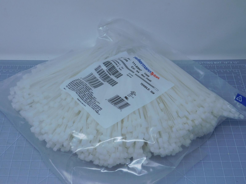 Lot of 1000 HellermanTyton 111-03047    Cable Ties Polyamide 6.6 standard T30R For Sale