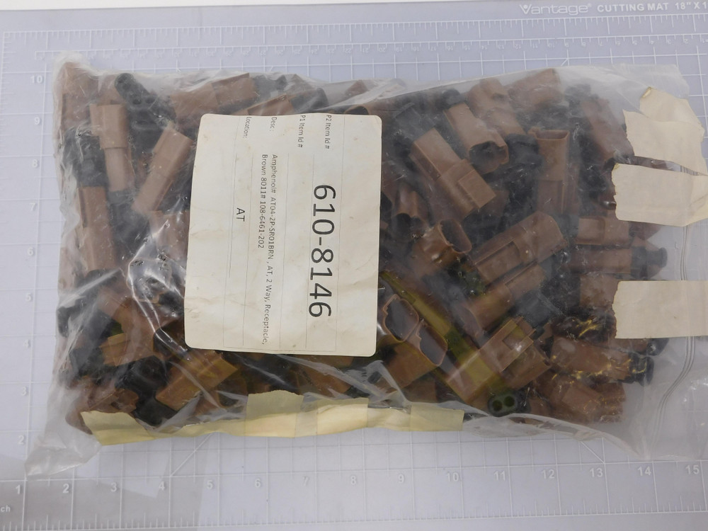 Lot of 200 Amphenol AT04-2P-SR01BRN    2 Way Brown Receptacles For Sale