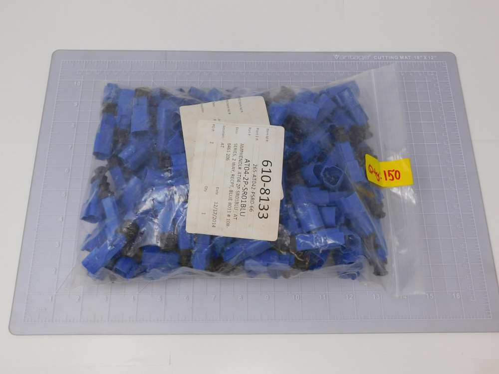 Lot of 150 Amphenol AT04-2P-SR01BLU 108-6461-206   2 Way AT Series Receptacles For Sale