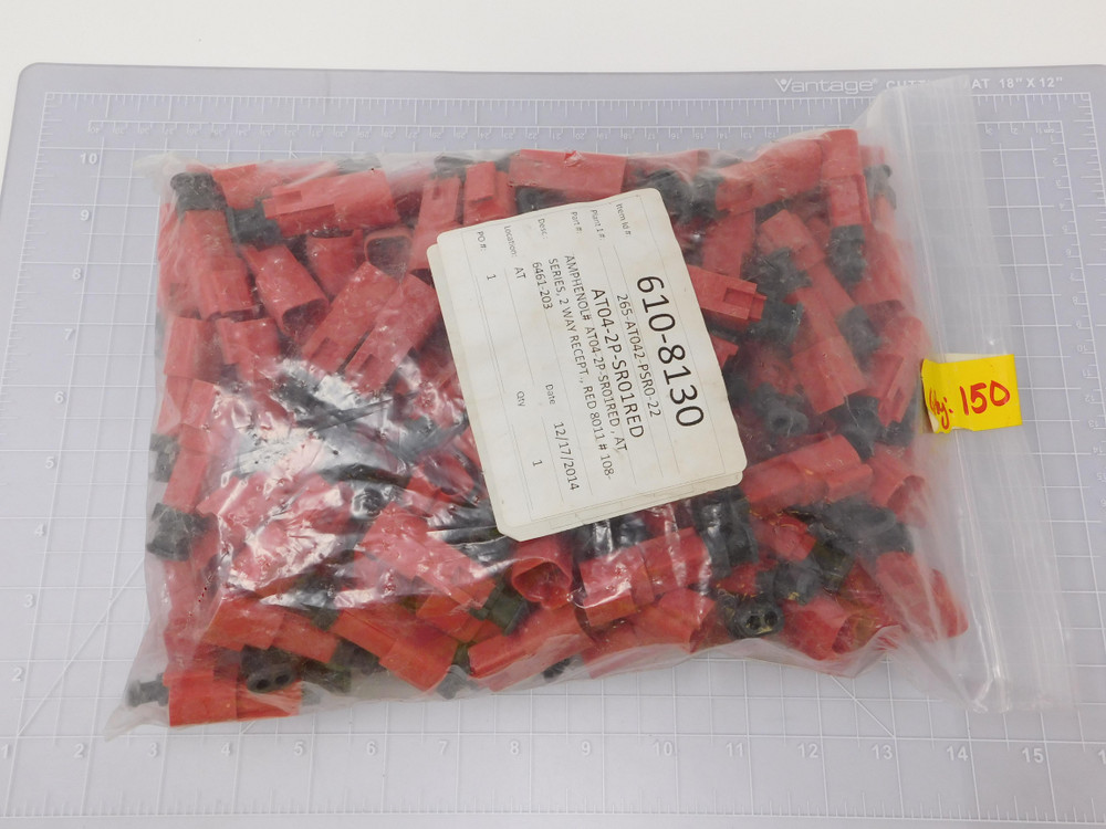 Lot of 150 Amphenol AT04-2P-SR01RED 108-6461-203   2 Way AT Series Receptacles For Sale