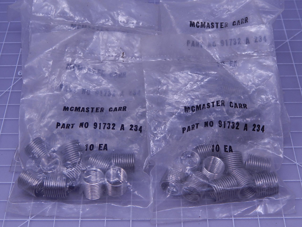 Lot of 80 McMaster Carr 91732 A 234    Stainless Free Running Helical Inserts For Sale