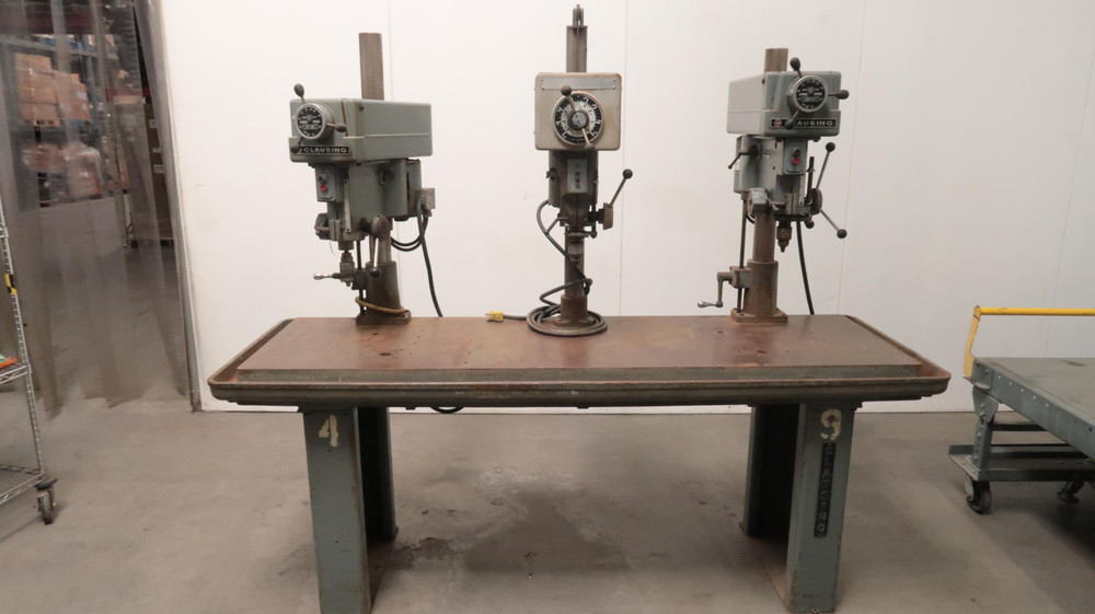 Model 1666 15-655 Set up of 3 Clausing / Delta Variable Speed Drill Presses For Sale