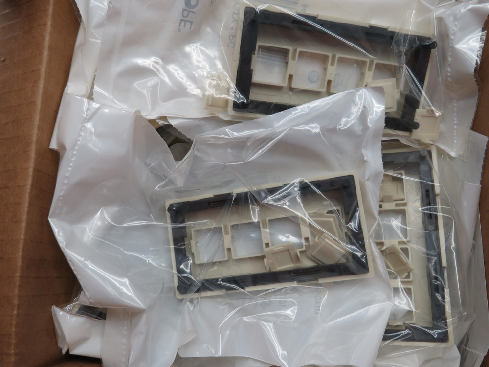 Lot of 25 Commscope 107167488 M14C-148 Furniture Faceplate Almond 4 Port 2.11x4.07x.53 In
  For Sale
