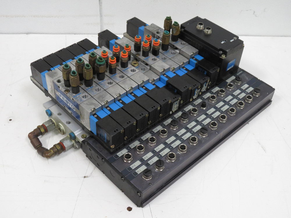 Festo IIFG-02-1-/8-10-BU-TN 18 753 IFB8-02 Valve Manifold w/ Festo Valves For Sale