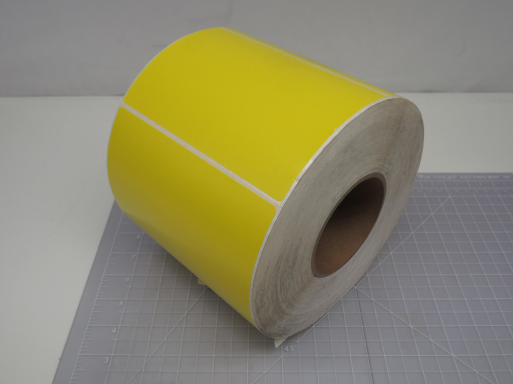 LOT OF 4 ULINE S-17061Y 6 IN X 4 IN YELLOW THERMAL TRANSFER LABEL 4/CS T168001