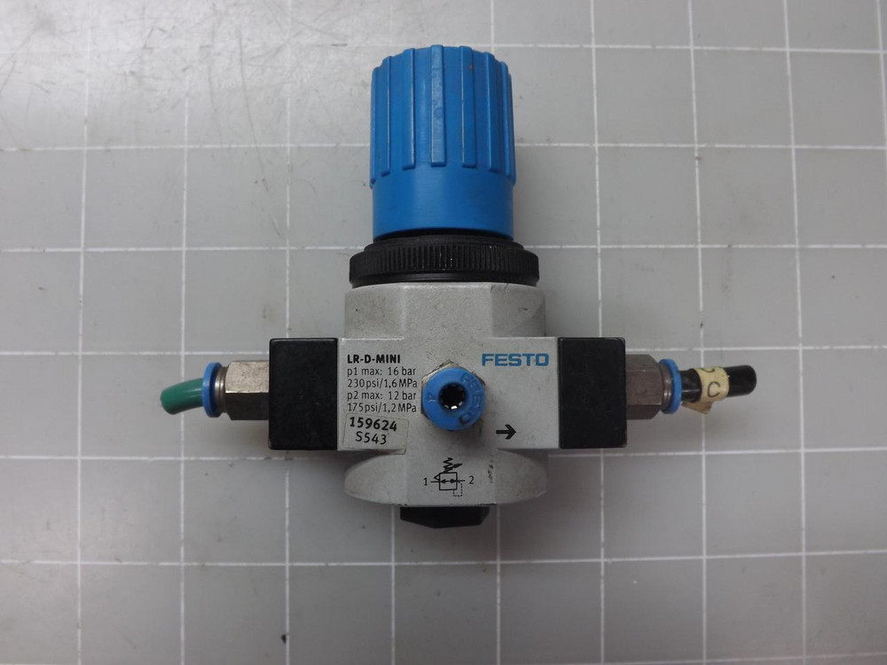 LOT OF 2 FESTO LR-D-MINI REGULATORS T49676