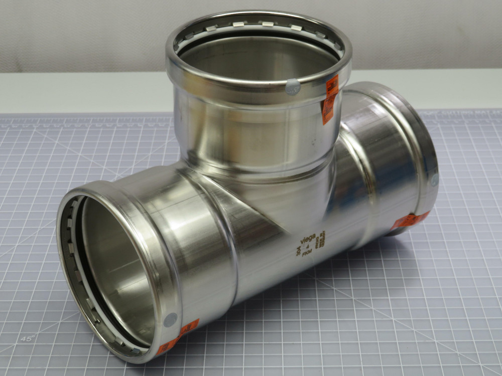 Viega 85622  ProPress 304  4 In x 4 In x 4 In  P1 x P2 X P3  Stainless Steel XL Tee Fitting  For Sale