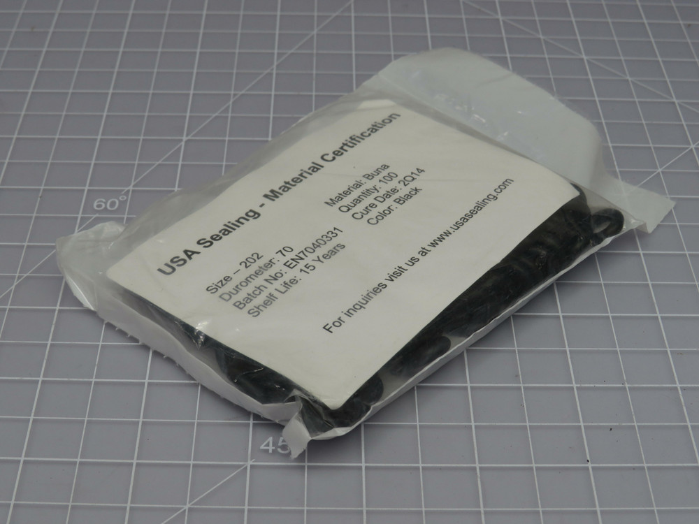 Lot of 11 USA Sealing EN7040331 Size 202 O-Ring Color Black   For Sale