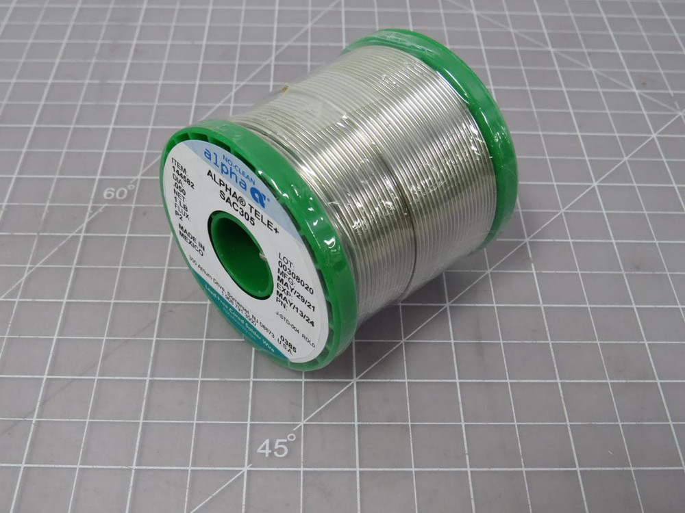 ALPHA TELECORE PLUS SAC305 144582 LEAD-FREE CORED SOLDER WIRE FLUX P2 1 LB T192816
