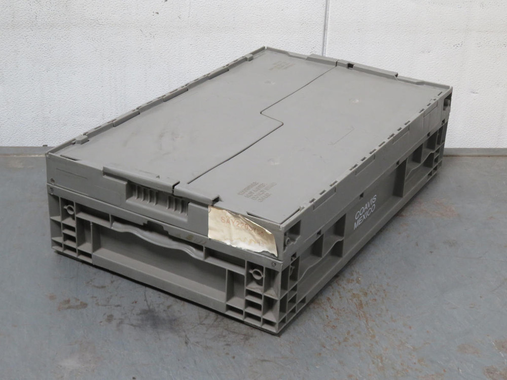 Plastic Collapsible Bin w Lid 22.5 X 13.5 X 12.5 in   For Sale