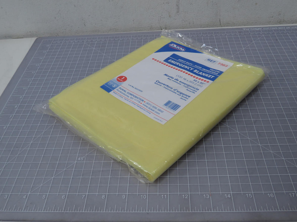 Lot of 8 Dukal 7303  Yellow Heavy Duty Fluid Impervious Emergency Blanket 54 X 80 in   For Sale