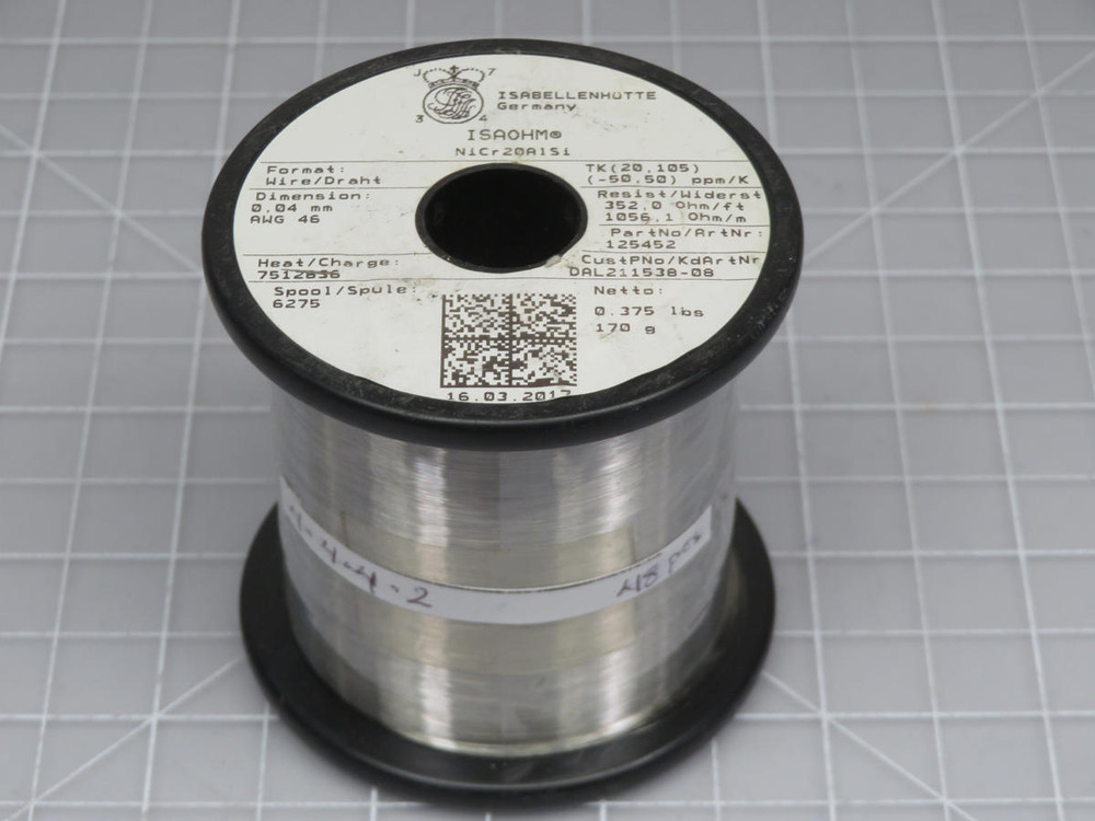 Isabellenhutte  125452 211538-08 ISAOHM 0.04 mm AWG 46 Wire Size: .0020 170 G  For Sale