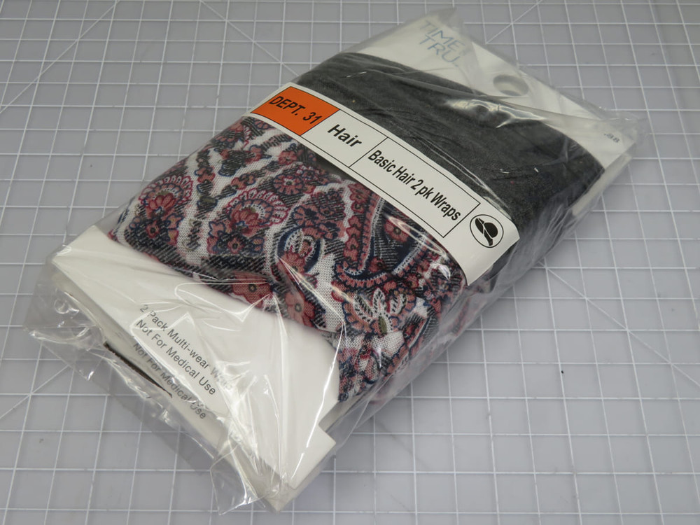 Lot of 24 Time and Tru    2pk Basic Hair Wraps Mauve & Black  For Sale