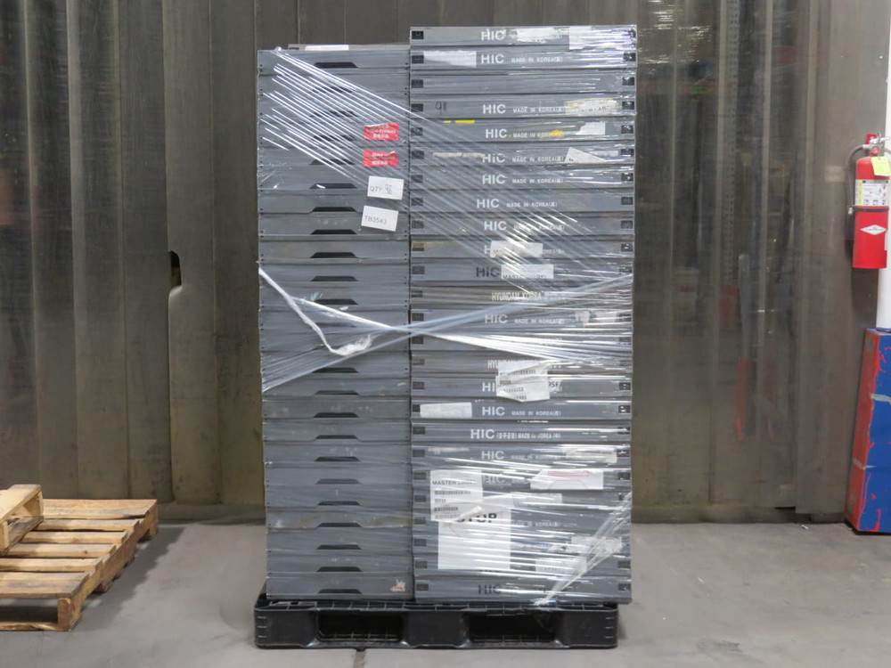 Lot of 95     Grey Collapsible Plastic Bins 24X16X12  For Sale