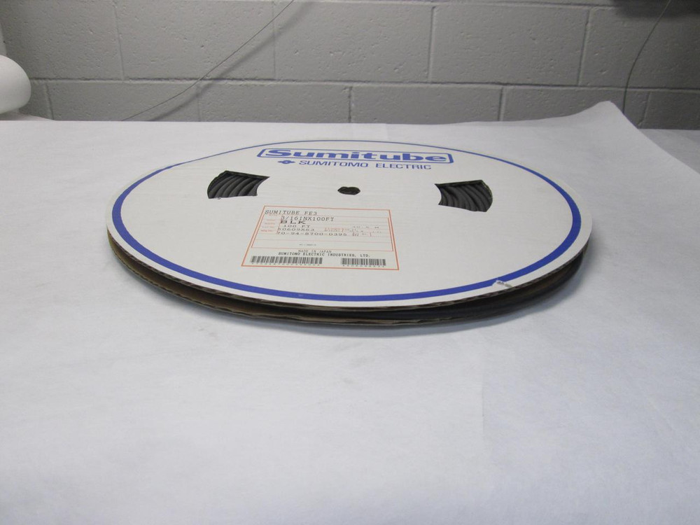 SUMITOMO SUMITUBE FE3 70-94-8700-0395 3/16" BLACK HEAT SHRINK TUBING (100 FT) T55661