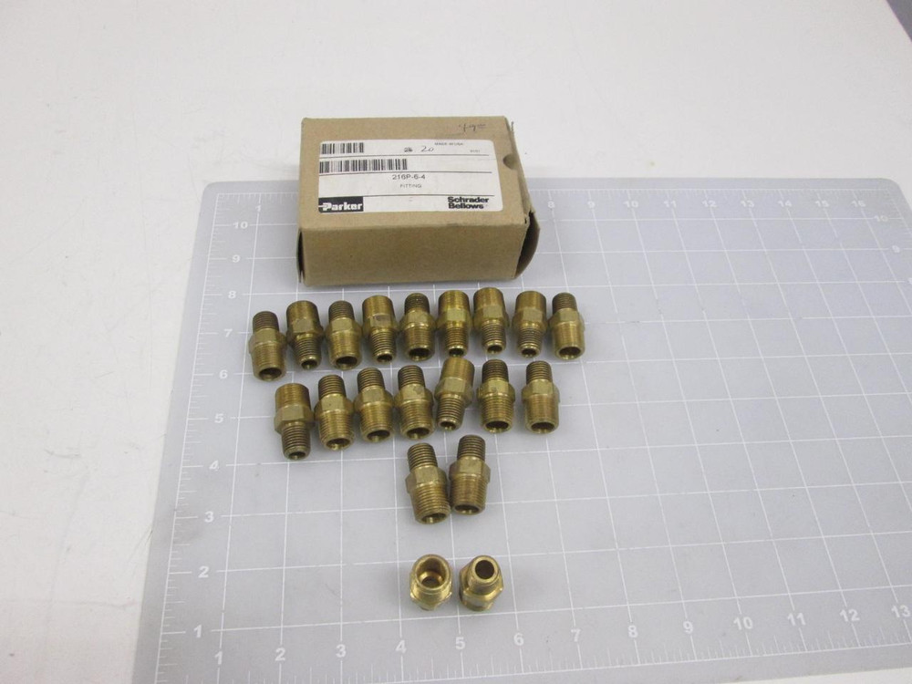 LOT OF 20 PARKER 216P-6-4 FITTING T59506