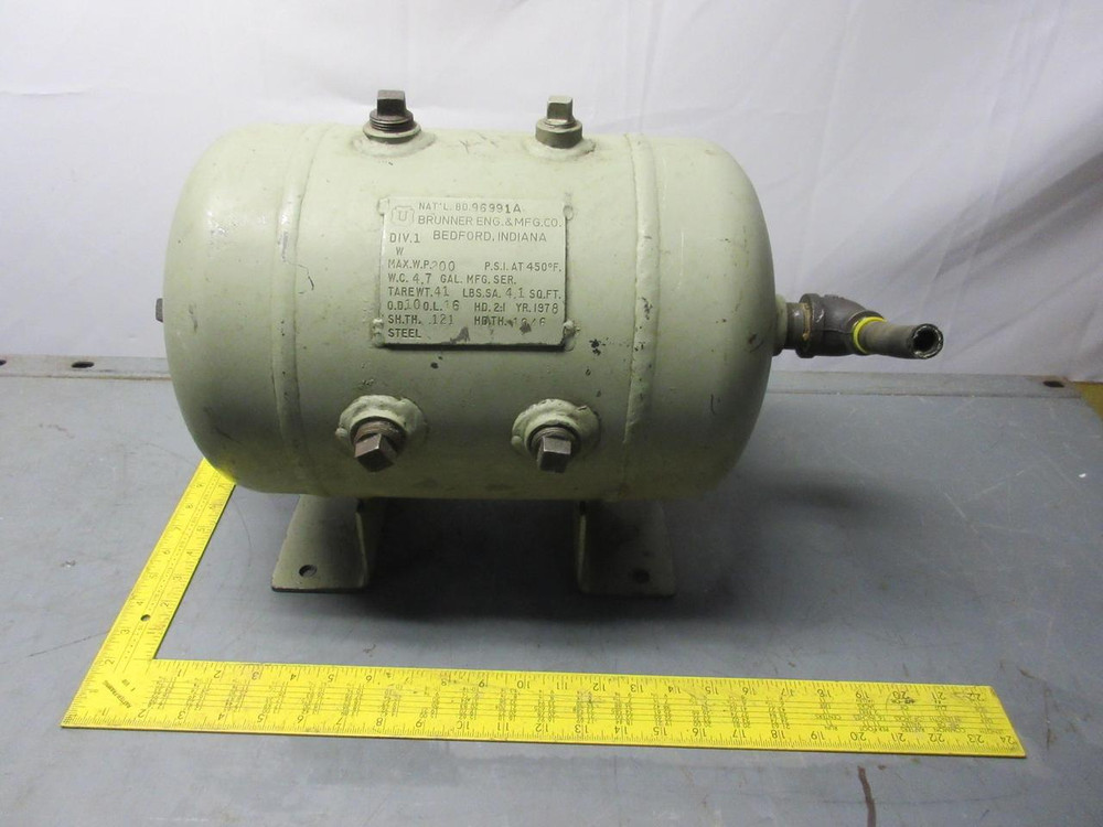 BRUNNER ENG BD.96991A 4.7 GALLON HORIZONTAL COMPRESSED AIR TANK