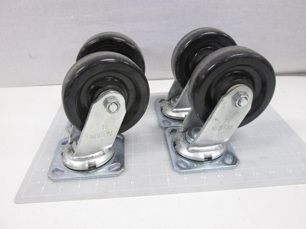 LOT OF 4 ALBION L5 16 HEAVY DUTY CASTER WHEEL PLASTIC T59676