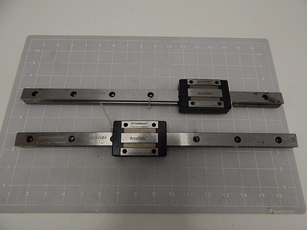 LOT OF 2 THOMSON CD20AABH-M174 BEARINGS W/ 16" RAILS T60337
