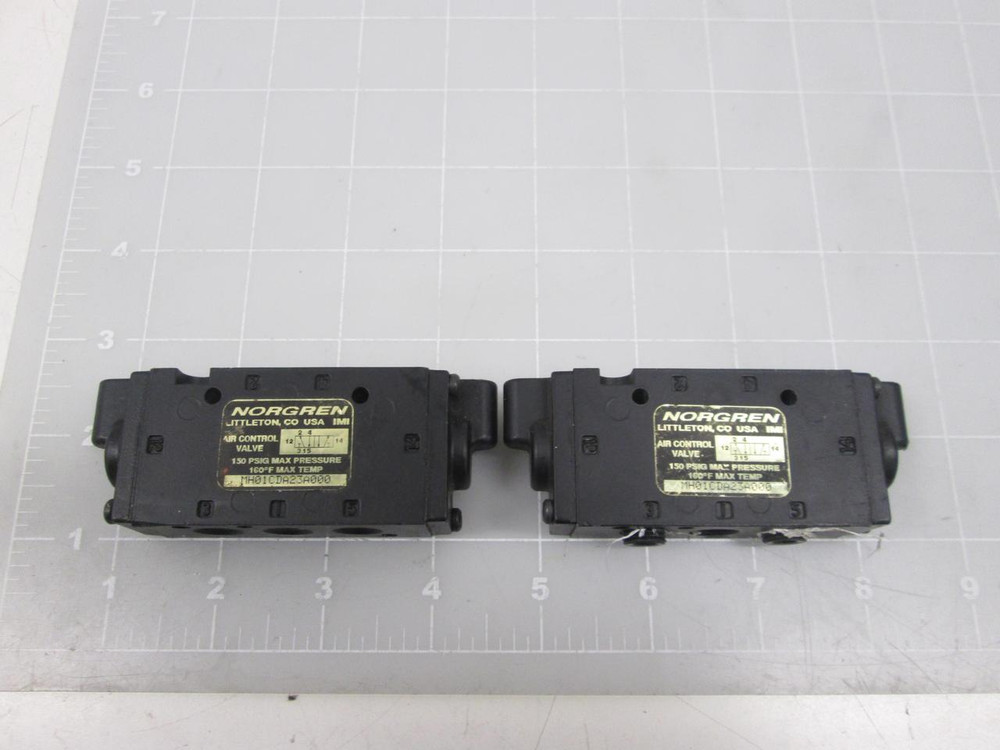 LOT OF 2 NORGREN MH01DCA23A000 AIR CONTROL VALVE 150 PSIG T60332