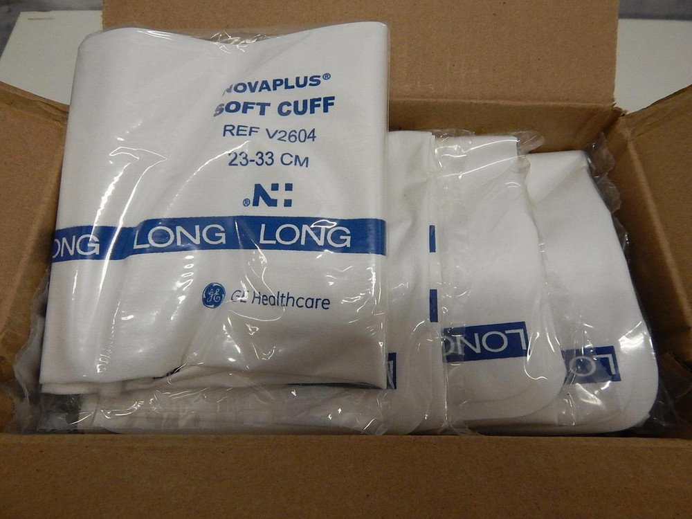 CASE OF 20 GE SOFT CUF V2604 ADULT LONG BLOOD PRESSURE CUFFS 23-33 CM T61703
