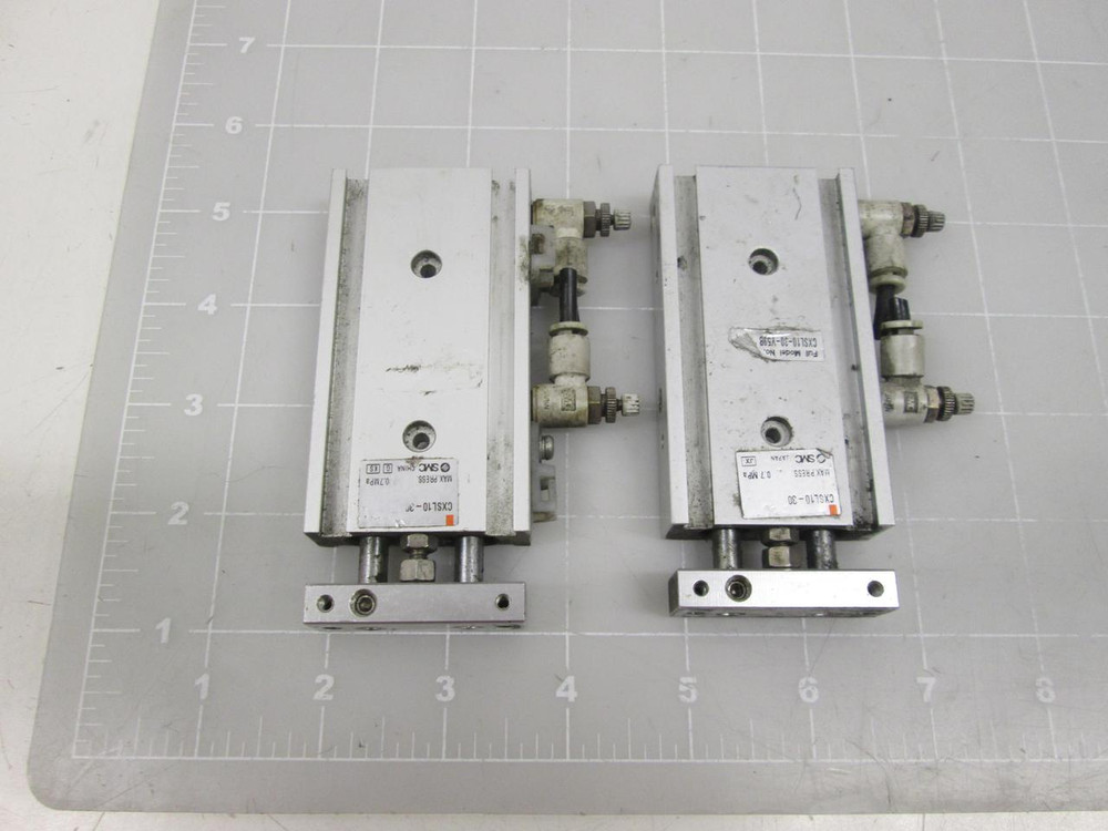 LOT OF 2 SMC CXSL10-30 DUAL ROD CYLINDER T62010