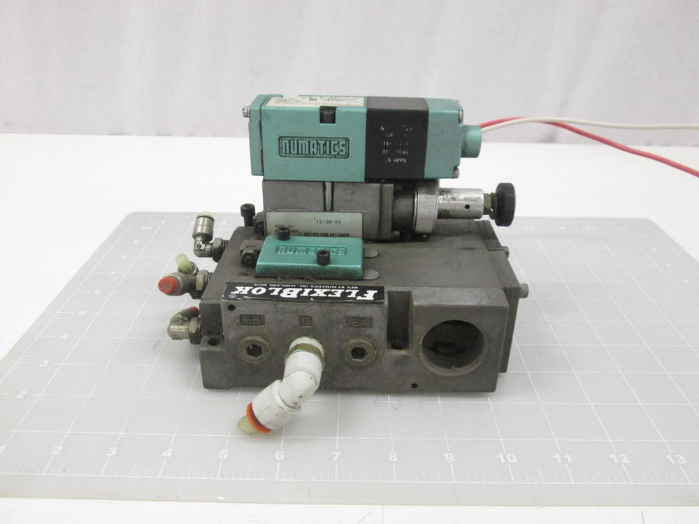 NUMATICS 081SA400K000030 081RS100J016W00 SOLENOID VALVES W/ PNEUMATIC REGULATOR AND MANIFOLD T62604