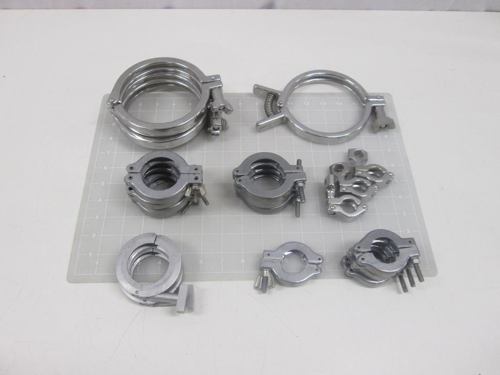 LOT OF 20 WHOLESALE LOT OF MIXED PIPE CLAMPS DIFFERENT SIZES AND BRANDS. T63196