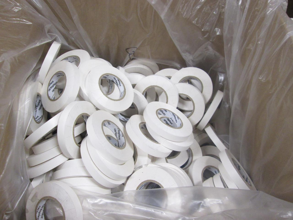 LOT OF 246 CERTOPLAST WHITE VINYL PVC ADHESIVE TAPE ROLL T66284